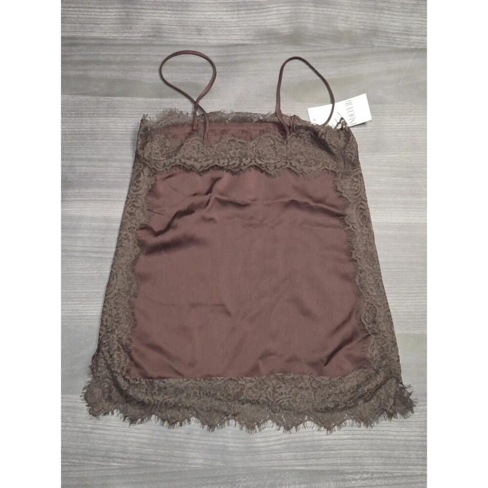 Indefeir Women's Brown Satin Cami Top XS NWT